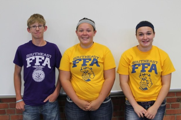 4th place team, Freshman-Sophomore Division SE District Entomology Contest: John Jameson, Alli Markley and Cady Lloyd.