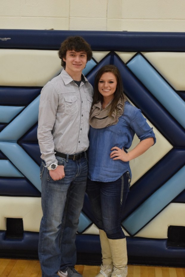 Senior Zoey Ball with escort Caleb Thompson