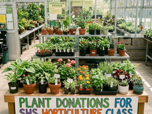 Plant donations for SHS horticulture class; thank you for supporting our students