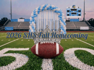 Silver crown with homecoming event text